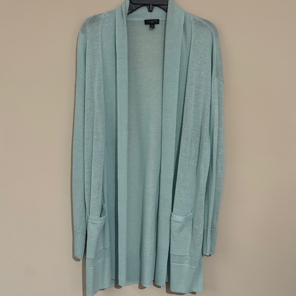 Talbots Soft Blue Open Cardigan